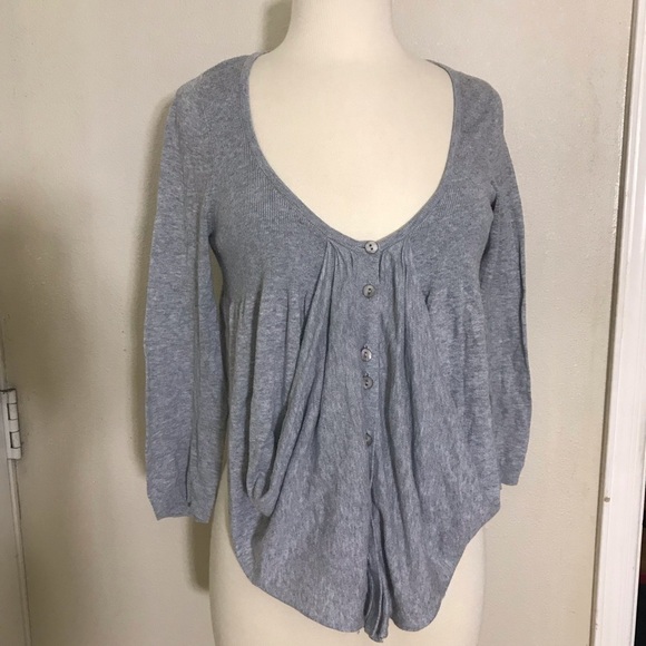 Knitted & knitted gray  top high low top Sz M - Picture 2 of 6